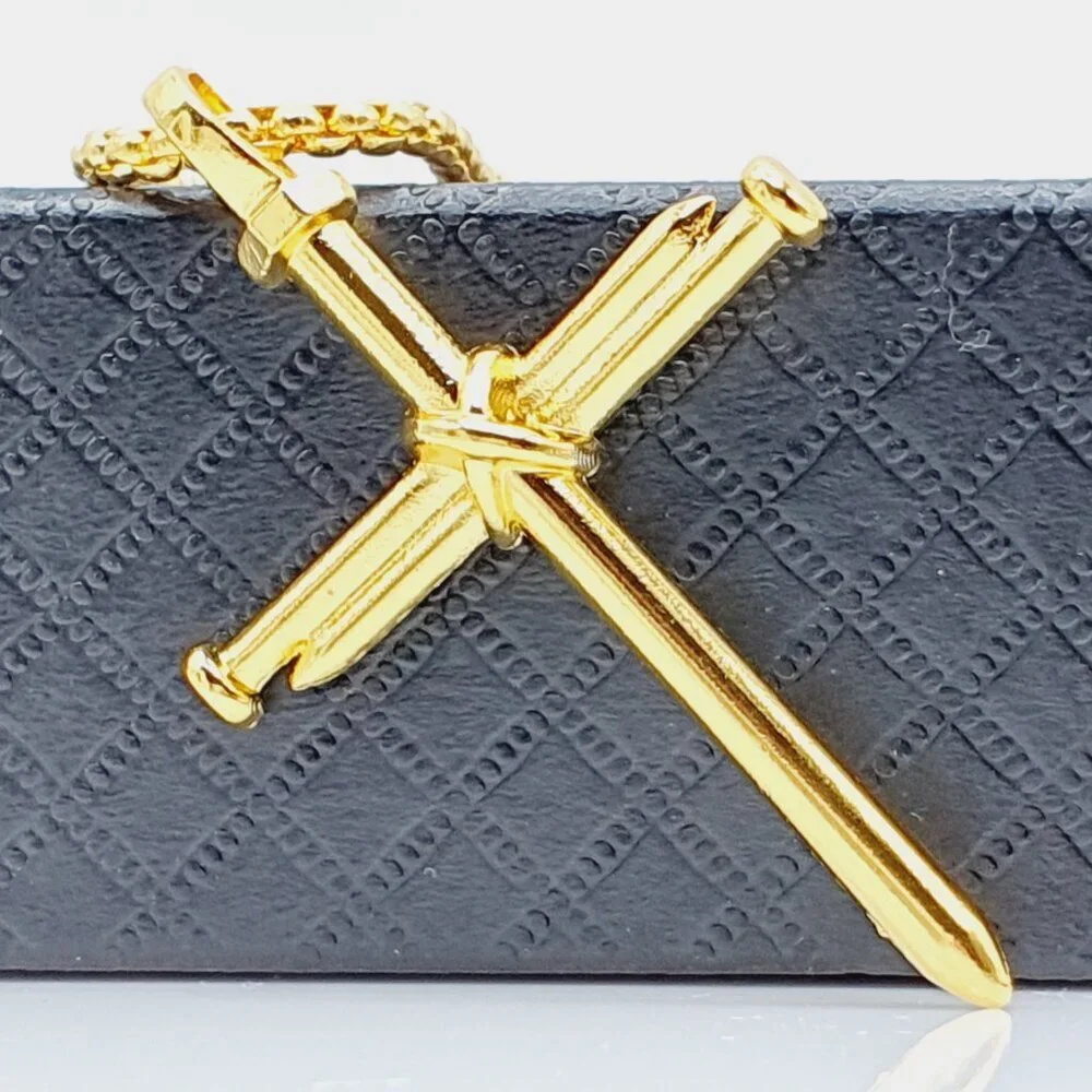 ❤️Stainless Steel Chain Cross Pendant Necklace , N90201P106